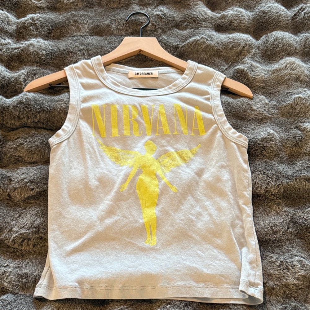 Daydreamer Kids White Tank with Yellow Nirvana Graphic
